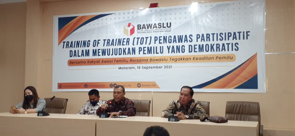 Bawaslu Kota Bima Ikuti TOT Pengawas Partisipatif di Bawaslu Provinsi