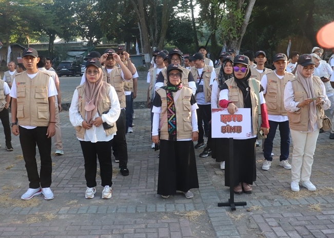 Bawaslu Kota Bima Ikuti Apel Siaga Pengawasan di Monumen Bumi Gora