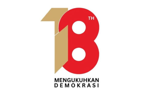 Makna Logo dan Filosofi HUT ke-18 Bawaslu Republik Indonesia yang mengangkat tema besar Mengukuhkan Demokrasi.