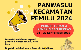 Pengumumam Pendaftaran Panwaslu Kecamatan Pemilu Tahun 2024