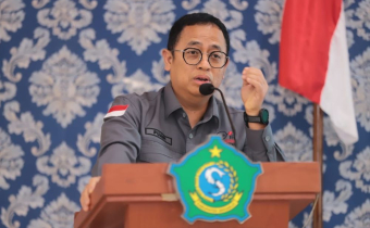 Anggota Bawaslu Puadi saat membuka kegiatan Forum Literasi Keterbukaan Informasi Pengawasan Pemilu dan Pemilihan pada, Rabu (20/8/2025).